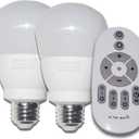 12W E26 Smart LED Light Bulbs Dimmable with 2.4GHz Wireless 3-Zone Remote Control - Adjustable Color Temperature (Warm/Cool) and Brightness 2 Pack (2 Bulb+1 Remote)