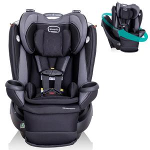 Evenflo REO by Revolve360 Rotating 2-in-1 Convertible Car Seat, 360 Degrees, Infant to Toddler, Forward and Rear Facing, Compact Design, One-time Install (Brookline) MFD: 025-08-25