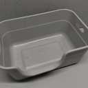 Low Entry Kitty Litter Box for Small Cats, Kittens Litter Boxes with High Sides, Open Top, Anti-Splash Plastic Litter Pan for Medium Pets, Easy to Clean, 16.5" L*11.8" W*7" H (Grey)
