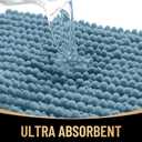 OLANLY Thick Bathroom Runner Rugs 44x24, Extra Soft Absorbent Chenille Bath Rugs, Rubber Backing, Machine Wash Dry, Long Bath Mats for Bathroom Floor, Tub and Shower, Home Decor Accessories, Airy Blue