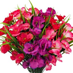 8 Bundles Artificial Hibiscus Flowers for Outdoors Faux UV Resistant Fake Silk Plants Flower for Outside Front Porch Pot Planters Garden Window Box Decoration Indoor Home Decor (Multicolor -1)