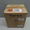 Topwit Electric Kettle Glass, For Hot Water, Tea and Coffee Dual Purpose Design, BPA-Free, 1L Pour Over Removable Stainless Steel Infuser, Auto-shut Off & Boil-dry Protect (Wood)