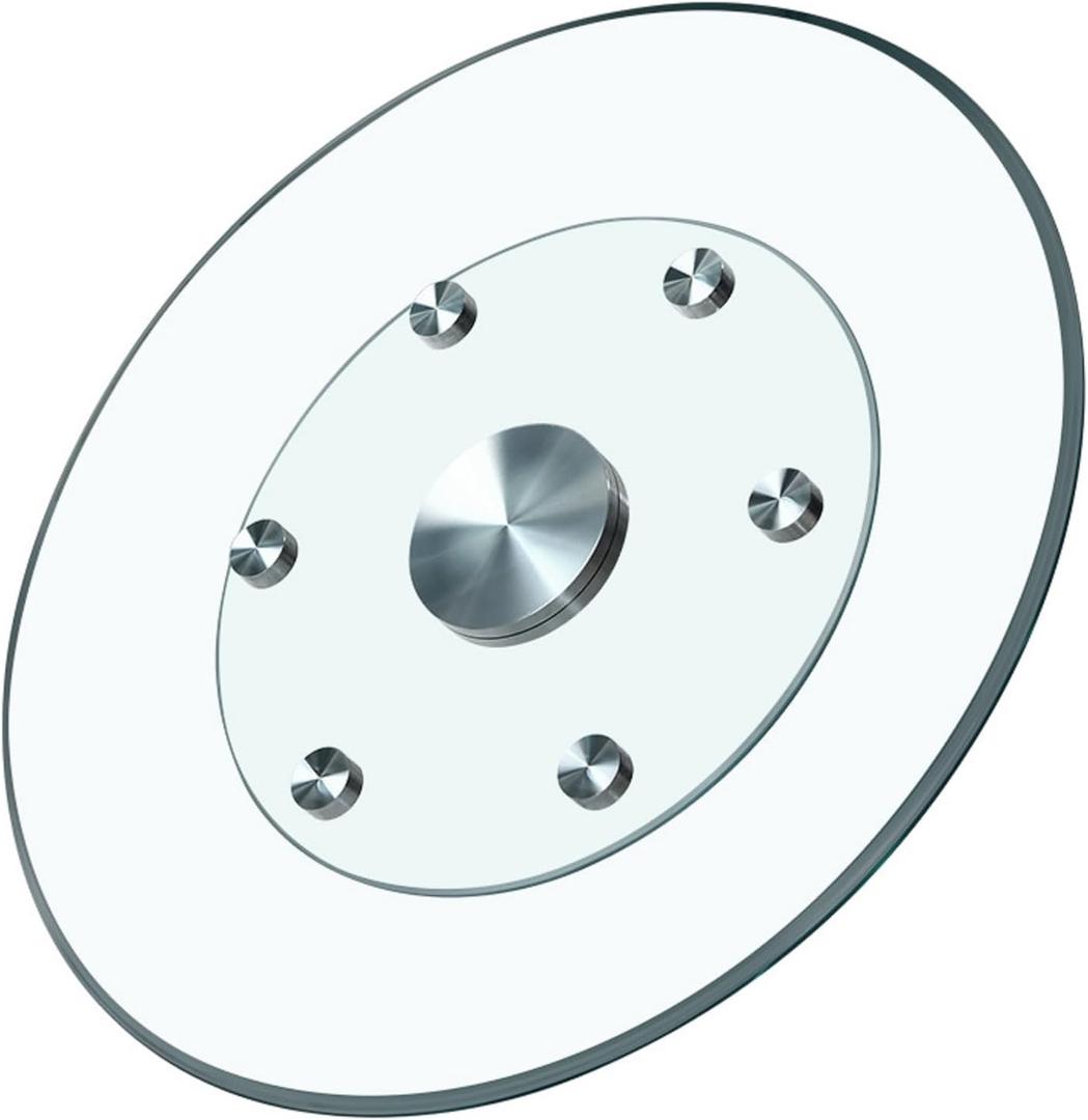 20" Glass Lazy Susan Turntable for Dining Table with Swivel Assist System - Large Lazy Susan Turntable Fits for Family Gatherings, Banquets, Weddings, and Restaurants Plate Silent & Smooth Spin