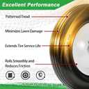 (2-Pack) Fits 4.80/4.00-8, 3.50/2.50-8, 4.00-6, 4.00-8 Wheelbarrow Wheels,14.5" Wheelbarrow Flat Free Tire, with 3/4" & 5/8" Bearing,3" Hub for Garden Cart Trolley Wagon Lawn Mower