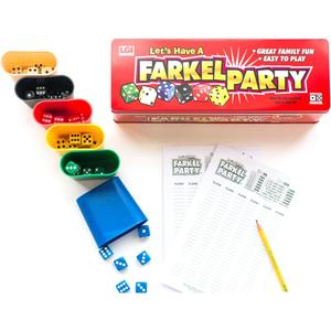 Farkel Classic Dice Game Set | Official Licensed  Complete Family Dice Game & Travel Games Edition with 36 Dice, 6 Cups, Score Sheets, and Storage Tin  Fun Dice Games for Adults & Kids Ages 8+