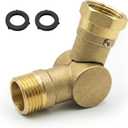 Adjustable 180 & 360 Hose Swivel Connector, Adjustable Brass Garden Hose Elbow Connector for RV/Campers Outdoor, Yard Garden Irrigation Fits Standard 3/4" Water Pipes