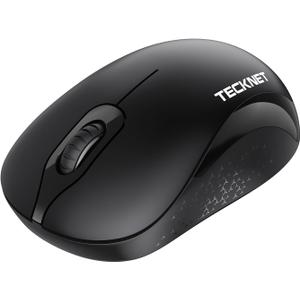 TECKNET Wireless Mouse for Laptop, 2.4GHz Computer Mouse 3 Adjustable DPI Office Cordless USB Mice with Receiver,Small to Medium Sized Hands Compatible with PC, Laptop, Desktop,Black