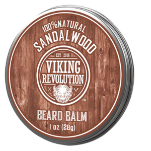 Viking Revolution 4 Beard Balm Variety Pack (1oz Each) - Sandalwood, Pine & Cedar, Bay Rum, Clary Sage - Styles, Strengthens and Softens Beards and Mustaches - Wax for Men