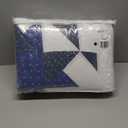 Cotton Quilt Bedding Sets 3 Pieces Soft Reversible Coverlets Luxury Star Real Patchwork Bedspread, Blue White, Queen Size