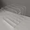 4 Vertical Compartments File Holder, Clear Acrylic Desk Organizer and Storage Bins Holding for Magazines, Binders, Notebooks, Envelopes, Multi-purpose Document Organizer for Home Office