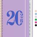 2026 Planner, Weekly and Monthly Calender Planner, Jan 2026 to Dec 2026, Hardcover 2026 Calendar Book with Tabs & Inner Pocket, Office Home School Supplies for Women & Men - A5 (6.3" x 8.5"), Purple