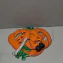 Juegoal 3 Pack Halloween Lighted Pumpkin Garden Stakes, Metal Jack-o-Lantern Light Up Outdoor Decor, Halloween Yard Signs with Battery Powered & Timer, Decorative Pumpkins Figurine for Lawn Pathway