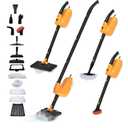 GHORA Steam Mop, All-in-one Handheld Steam Cleaner with 13 Attachments, 23FT Cord, 11.83OZ Removable Tank, Adjustable Height Steam Mops for Floor Cleaning, Hardwood Floors, Carpets,