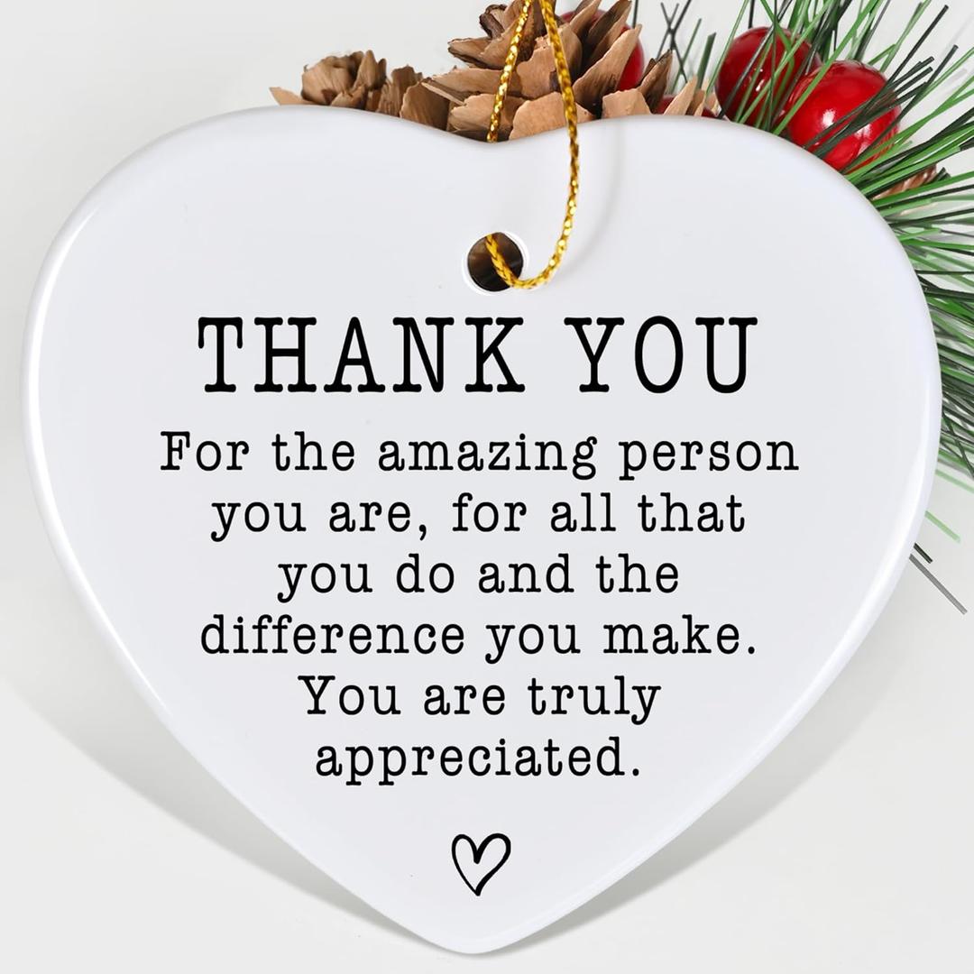 2 x Jocidea Thank You Keepsake - Ceramic Heart Keepsake - Thank You Gift & Appreciation Present (You Are Truly Appreciated)