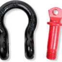 6 Pack 5/8" D Ring Shackles Set 3.25 Ton (7165 Lbs) Capacity with 3/4" Pin Heavy Duty Shackles with 3 Pairs Work Gloves for Towing Strap Winch Off-Road Truck Vehicle Recovery