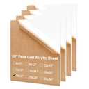 KINLINK 18x24 Plexiglass Sheets 1/8 inch Thick - 3mm White Cast Acrylic Sheet, Plastic Board Polycarbonate Sheet for DIY Project, Craft, Table Top, Acrylic Sign and Wedding Invitation 4 Pack