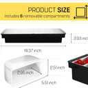 2PCS Ice Cooled Serving Tray Black – Chilled Garnish Cooler with Lid for Fruit Veggie Salad Bar Ice Station Plastic Serving Container Chilled Tray for Home Restaurant Container (6 Compartment x 2)