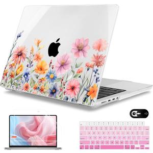 Mektron Case for M5 MacBook Pro 14 inch 2026 Model A3427 A3426 Fit 2025-2021 Model A3434 A3112 M4 A3112 A3401 A3185 M3 A2918 A2992 M2 A2779 M1 A2442 Pro/Max Cover for MacBook Pro 14", Floral P165