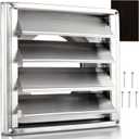 6" Upgrade Steel Louvered Outdoor Dryer Vent Cover, Stainless Steel Dryer Vent Cover with 4 Screws Rubber Gaske, Anti-Corrosion Steel Dryer Vent for Dryer Vents Kitchen Stove Vent AC Vent by Hydencamm