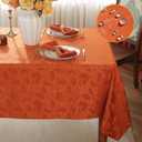 MATIRUG Fall Thanksgiving Tablecloth Rectangle 60x120,Wrinkle Free,Soft Autumn Leaves Jacquard Table Cloth for Thanksgiving Parties Harvest Holiday Dinner,Rust/Burnt Orange