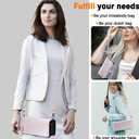 SiHPuoy Leather for Apple iPhone 15 Pro Wallet Case with Card Holder Kickstand, Phone Accessories for Woman Men Women, 2 Pack Screen Protector 2 Pack Camera Lens Cover, Rose Gold