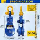 4 Ton (8,800Lbs) Snatch Block with 2.5FT G100 Chain & Grab Hook,Detachable Buckle,4.5" Sheave 1/2" Wire Rope,Heavy Duty Snatch Block Pulley for Towing,Logging,Car,SUV,Pickup Truck,1 Pair
