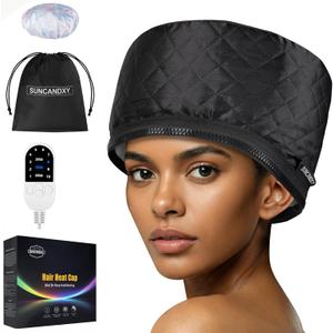 Hair Steamer for Deep Conditioning: Heat Cap with 118" Power Cord 10-Level Fast Heating & 3 Timer Settings for Natural Black Hair Thermal Steam Cap for Deep Conditioner Treatments