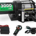 STIMULATER 3000lb ATV Winch,Electric Winch 12V,Steel Cable Winch, with Wireless Remote and Manual Switch, with Hawse Fairlead & Hook,IP67 Waterproof,Suitable for Most Trailers and ATV winchs