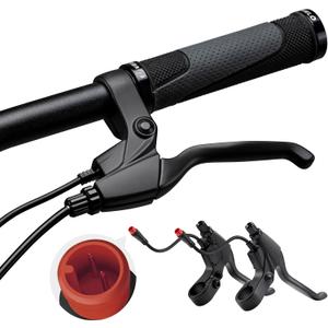 2 Pin Brake Levers for Electric Bicycle, Brake Lever Handle Bar Grips 2 Wires Left & Right E-Bike Replacement Parts (1 Pair), 12cm Cable Length