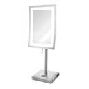 JERDON Lighted Tabletop Magnifying Mirror - LED Makeup Mirror with 5X Magnification in Nickel Finish - Model JRT910NL