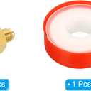 PATIKIL 1/4 SAE Male x 3/8 SAE Female Brass Flare Tube Fitting, 2 Pack Pipe Fitting Reducer Gas Adapter Hex Coupling with Sealing Tape for HVAC Fuel Oil Air Natural Gas Line Connection