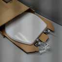 Mayfair Bennett Toilet Seat with Chrome Hinges, Slow Close Wood Seat, Secure Metal Hinges, Easy Install, Made in USA, Round, White