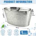 OBTANIM 1 Pack Large 6 Gallon Galvanized Ice Buckets Metal Champagne Drink Cooler Ice Beverage Tub with Carry Handles for Beer Wine Bar Home Pool Parties Cooling Supplies (Silvery)