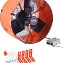 VEVOR Gable Mount Fan, 16 Inch Attic Exhaust Fan with Adjustable Thermostat & Outer Mesh, 2940 CFM House Ventilator Cools Up to 4200 Sq.Ft, Quiet Ventilation for Roof, Garage & Shop, Vibrant Orange