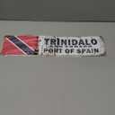 Trinidad Port of Spain Tin Sign - 16x4 Inches Vintage Travel Decor for Wall, Ideal for Bedroom, Office, Living Room | indie room decor, street signs for bedroom, vintage decor for home