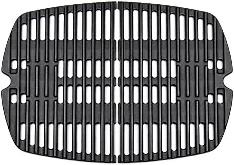 Barbqtime 7644 Grill Grates for Weber Q100, Q1000, Q120, Q1200, Q1400 Series Gas Grill, Cast Iron Cooking Grates Replacement for Weber 50060301, 386000, 50060001, 51010001, 51060001