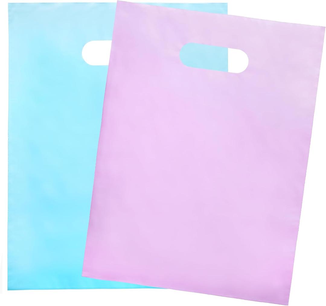 Choice Marts Merchandise Bags Pastel Pink & Pastel Blue Color 200 Count 9"x12" Size 1.5Mil Thick