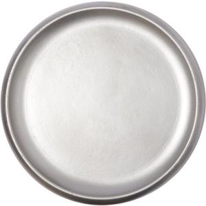 DN DECONATION Silver Ottoman Tray, Large Round Decorative Trays for Home Decor, Coffee Table Trays for Perfume, Jewelry, Living Room, Table Centerpiece, Bathroom Decor, Couch