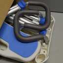 FULLOT 400 lbs Heavy Duty Shower Chair with Padded Back & Arms, Adjustable Height, Non-Slip Seat, Blue Aluminum