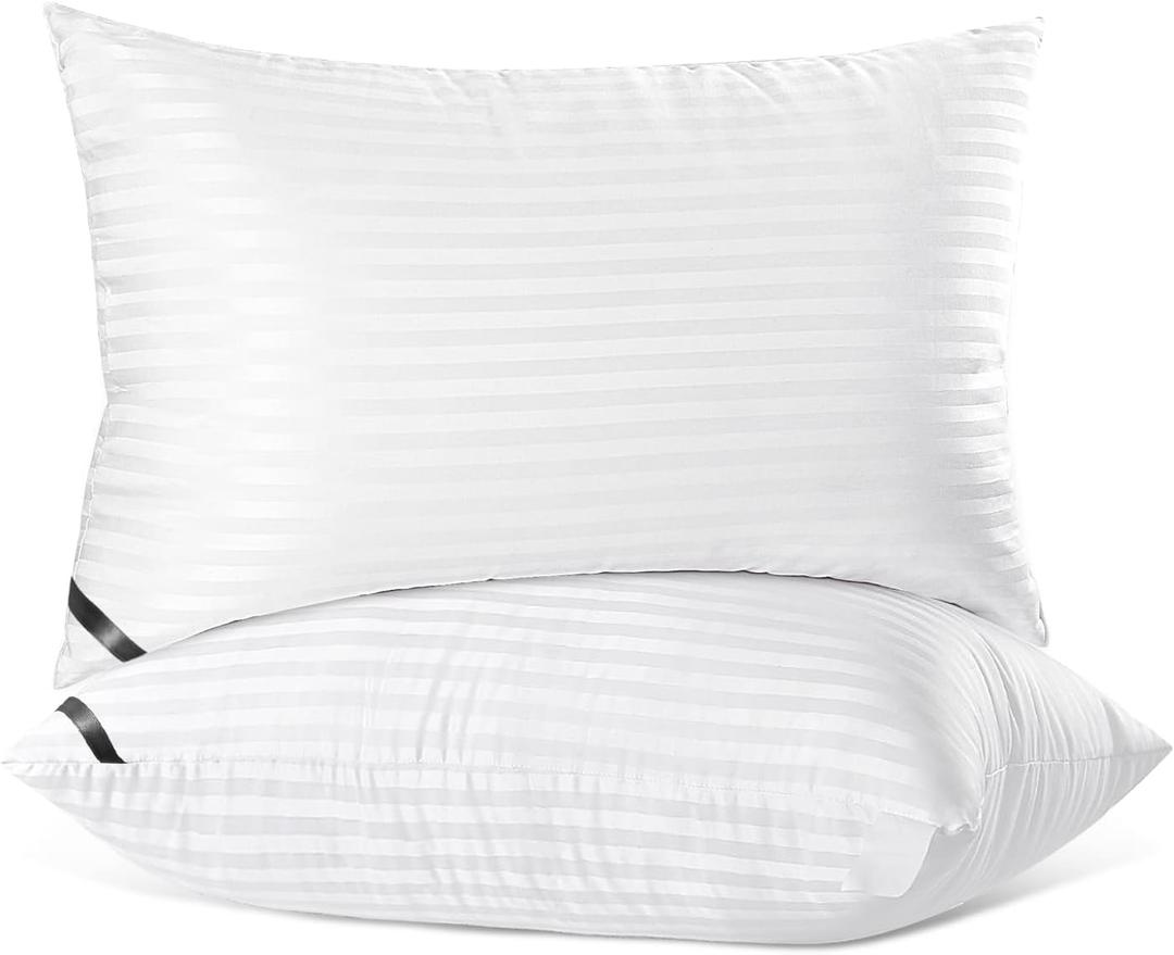 TECHTIC 2 Pack Queen Size Bed Pillows for Sleeping 20 x 30 Inches,White