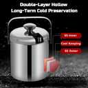 Double-Wall Stainless Steel Wine Ice Buckets with Lid,Tong&Strainer, for Cocktail Bar,Parties Chilling Beer Champagne,Keep Ice Frozen Longer for Outdoor or Indoor,Picnic (1.3L)