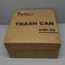 TIPGO Slim Bathroom Trash Can with Lid Soft Close, Step Pedal, 6 Liter / 1.6 Gallon Stainless Steel Trash Bin, Small Garbage Cans for Bedroom, Office, Kitchen (Matte Black)