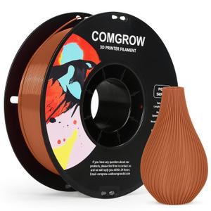 Comgrow PETG 3D Printer Filament 1.75mm, High Precision and Tough 3D Printer Filament 1kg (2.2LBS), Dimensional Accuracy +/- 0.02 mm, Fit Most 3D Printers Brown