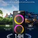 Philips X5206 Bluetooth Party Speaker - 14 Hours Play Time, Deep Bass, Party Lights, Karaoke Effects, Mic & Guitar Input, 80W Max Power, Black