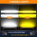 White Amber LED Light Bar 22 Inch Single Row 300W Super Bright Dual Color Slim Spot Flood Combo LED Work Light Driving Fog Lamp with Wiring Harness for Pickup Off Road Truck ATV UTV Boat