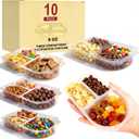 9 OZ New Snack Containers & Reusable Snack Containers with Lids for Kid,Snack Pack Containers ,Small 3 Compartment Condiment Containers,Perfect for Snacks, Condiments, Meals Prep & On-the-Go (10 Sets)