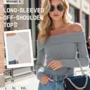 3 Pack Women's Off The Shoulder Sweaters Long Sleeve Ribbed Knit Top Slim Fit Fall Shirt Going Out Pullover Sweater (M)