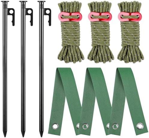 3 Pack Tree Stakes and Supports 15.7 Inch Heavy Duty Tree Staking Straightening Kit Tree Support Straps for Leaning Young Tree