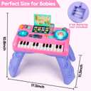 Baby DJ Table for Toddlers 1-3 with Music & Light, Musical Baby Piano Toys 6-9-12-18 Months Toddler Activity Table Music Instruments Learning Toys for 1 Year Old Girl First Birthday Gifts Age 0-2