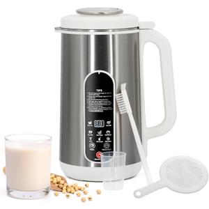 Nut Milk Maker Machine, 42oz 8 in 1 Portable Automatic Soy Milk Machine for Homemade Soy, Oat, Coconut, Plant-Based and Non-Dairy Almond Cow Milk Machine Maker with Delay Start, Auto Clean(Silver)